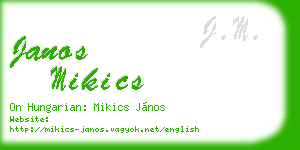 janos mikics business card
